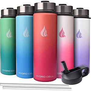 Hydro Cell Stainless Steel Triple Insulated Wide Mouth Water Bottle w/ 2 Lids (Screw & Straw): 24-Oz from $17, 18-Oz from $15.30, 32-Oz from $17.85 & More + FS w/ Prime or on $25+