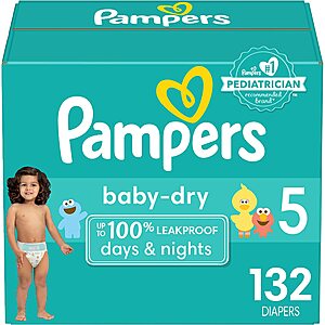Pampers Baby Dry Diapers: 150-Count (size 4) $33.90, 132-Count (size 5) $33.95, 252-Count (size 1) $41.95, 164-Count (size 5) $42.15 + Free Shipping