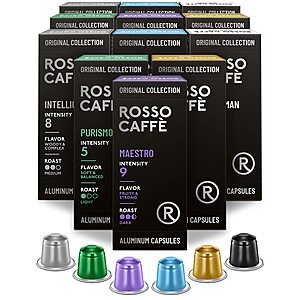 Prime Members:120-Ct Rosso Caffe Gourmet Espresso Pods for Nespresso Original Line $22.35 & More w/ S&S + Free S/H