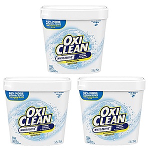 OxiClean Laundry Stain Remover: 7.22-lbs Versatile 3 for $28.95 ($9.64 each), 5-lbs White Revive Laundry Whitener 3 for $28.90 ($9.64 each) w/ S&S + FS