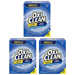 OxiClean: 7.22-lbs Laundry Stain Remover 3 for $30.90 ($10.30 each), 5-lbs White Revive Laundry Whitener 3 for $28.95 ($9.64 each) w/ S&S + Free Shipping