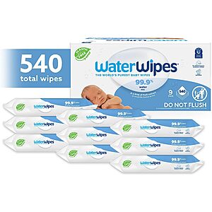 Spend $20+ on Select WaterWipes Baby Wipes, Get $5 Amazon Credit: 9-Pack 60-Ct (Unscented & Hypoallergenic) $21.55 + $5 Amazon Credit w/ S&S + Free Shipping