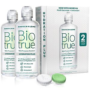 2-Count 10-Oz Bausch + Lomb Biotrue Hydration Plus Multi Purpose Solution 2 for $14.50 ($7.24 each) & More + Free Store Pickup at Walgreens