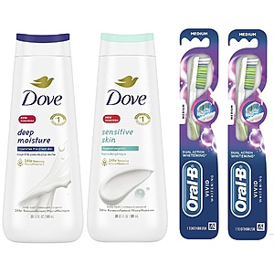 2-Count Dove Body Wash + 2-Count Oral-B Toothbrush + $10.20 Walgreens Cash $11 + Free Store Pickup