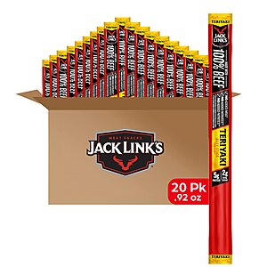 Jack Link's: 40-Ct Beef Sticks (Zero Sugar) $26.60, 20-Ct Beef Sticks (Teriyaki) $14.80 w/ Subscribe & Save