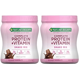 1-lb Nature's Bounty Complete Protein & Vitamin Shake Mix Powder w/ Collagen & Fiber (Decadent Chocolate) 2 for $11.30 ($5.64 each) w/ S&S + Free Shipping w/ Prime or on $35+
