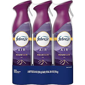 3-Pack 8.8-Oz Febreze Air Freshener Spray (Mountain Scent) $6.90 ($2.30 each) w/ S&S + Free Shipping w/ Prime or on $35+