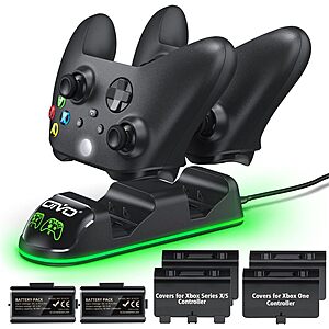 Amazon Prime Members: OIVO Xbox Controller Dual Charging Station Dock w/ 2-Pack 1300mAH Rechargeable Battery for xbox Series X/S/One/Elite/Core Controllers $9 + Free Shipping
