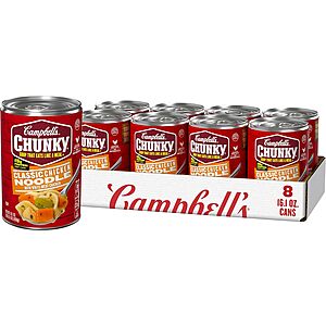 Campbell's Chunky Soup: 20% Off: 8-Count 16.1-Oz Chicken & Sausage Gumbo $10.20, 8-Count 16.3-Oz New England Clam Chowder $10.35 & More w/ S&S + FS w/ Prime or on $35+