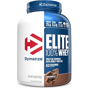 5-lbs Dymatize Elite 100% Whey Protein Powder (Rich Chocolate, Vanilla) $41.95 + Free Shipping