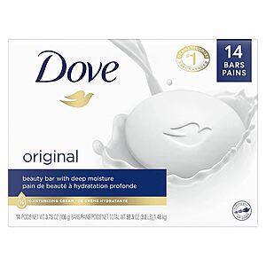 14-Count 3.75-Oz Dove Beauty Soap Bars w/ Moisturizing Cream (Original) $10.60 w/ S&S + Free Shipping w/ Prime or on $35+