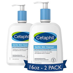 2-Pack 16-Oz Cetaphil Gentle Face Wash $14.60 ($7.29 each) w/ S&S + Free Shipping w/ Prime or on $35+