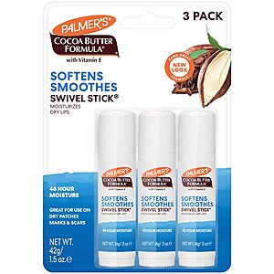 3-Count Palmer's Cocoa Butter Formula Moisturizing Swivel Stick $6.05 w/ S&S + Free Shipping w/ Prime or on $35+