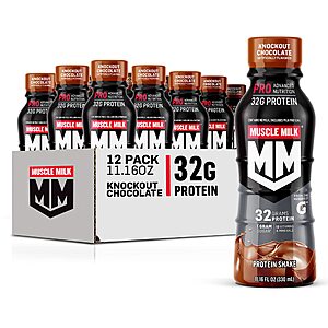 Muscle Milk: 12-Ct 11.16-Oz Pro 32g Protein Shake (Chocolate) $13.05, 2-lbs Pro Series Protein Powder (Knockout Chocolate) $12.60 & More w/ S&S + Free Shipping w/ Prime or on $35+