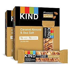 KIND Bars: 35% Off: 24-Count 1.4-Oz (Caramel Almond & Sea Slat) $17.05, 6-Ct 1.4-Oz (Dark Chocolate Almond & Coconut) $5.50 & More w/ S&S + FS w/ Prime or on $35+