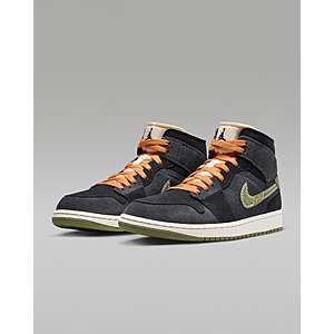 Nike Men's Air Jordan 1 Mid SE Craft Shoes (Anthracite/Black/Bright Mandarin/Sky J Light Olive) $70.40 + Free Shipping