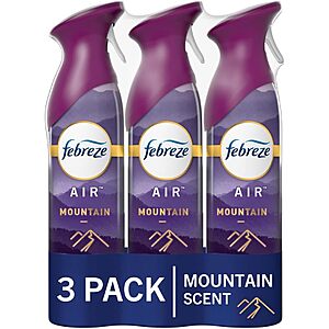 3-Pack 8.8-Oz Febreze Air Freshener Spray (Mountain Scent) $5.15 w/ S&S + Free Shipping w/ Prime or on $35+