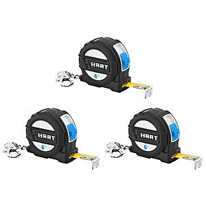 3-Pack 6' Compact Wide-Blade Tape Measure Keychains $3.95 + Free Store Pickup at Walmart, FS w/ Walmart+ or FS on $35+