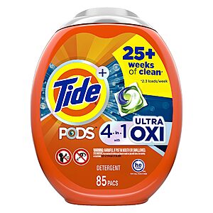 85-Count Tide PODS Laundry Detergent Soap Pacs w/ Ultra Oxi + $22.50 Amazon Credit $25.90 w/ S&S + Free Shipping w/ Prime or on $35+