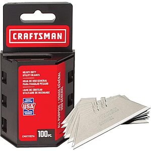 100-Pack CRAFTSMAN Utility Knife Blades $6 + Free Shipping w/ Prime or on $35+