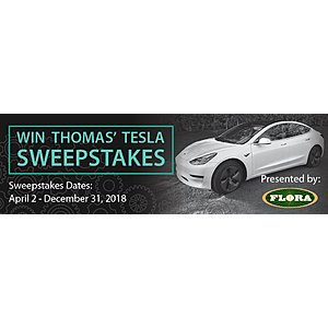 Flora - Win a Tesla model 3 - December 31, 2018