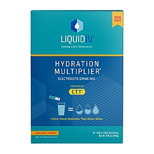 Liquid I.V. Hydration Multiplier Electrolyte Powder Packet Drink Mix, Golden Cherry, 15 Ct - $8.98