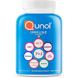Amazon: Qunol 50% Off Multiple Vitamin Supplements (Qunol Immune Support 7 in 1, Turmeric Curcumin, Ubiquinol CoQ10) w/5% SS, Less w/15% SS + Free Prime Shipping Lowest Prices Ever