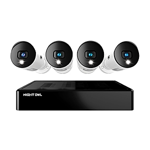 Night Owl Bluetooth 8 Channel DVR with 1TB Hard Drive, and 4 Wired 1080p HD Spotlight Security Cameras, Outdoor, HDMI Connector - $159