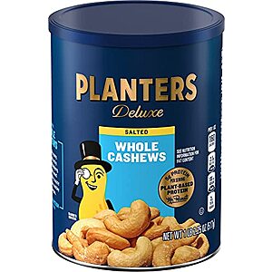 PLANTERS Deluxe Whole Cashews, 18.25 oz. - $6.98 /w S&S - Amazon