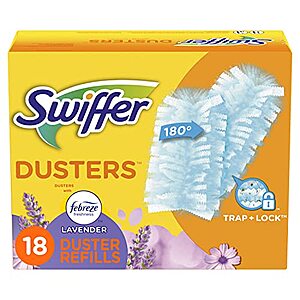 Swiffer Dusters, Ceiling Fan Duster, Multi Surface Refills with Febreze Lavender, 18 Count - $9.65 - Amazon