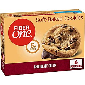 Fiber One Soft-Baked Cookies, Chocolate Chunk, 6.6 Ounce (Pack of 6) - $2.23 /w S&S - Amazon YMMV