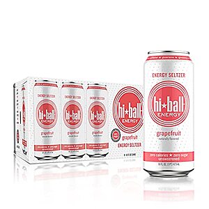Hiball Energy Seltzer Water (16 Fl Oz Pack of 8), Grapefruit - $15.59 /w S&S - Amazon