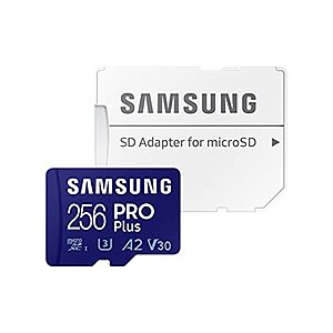 256GB Samsung Pro Plus U3 A2 V30 microSDXC Memory Card w/ Adapter $30 + Free S/H