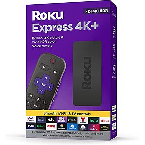 Roku Express 4K+ 2021 Streaming Media Player $25