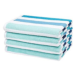 Amazon Basics Cabana Stripe Beach Towel - 4-Pack - $17.43 - Amazon