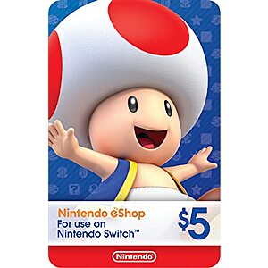 $5 Nintendo eShop Gift Card (Digital Delivery) $4.60