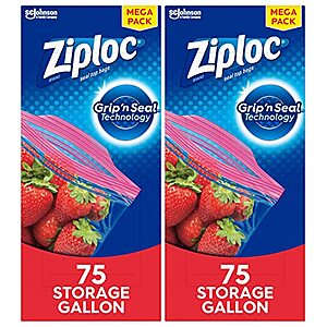 150-Count Ziploc Gallon Storage Bags - $14.07 /w S&S - Amazon