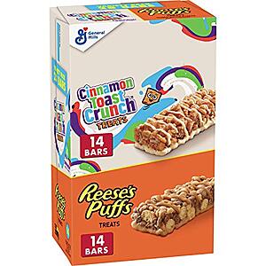 28-Count Reese's Puffs & Cinnamon Toast Crunch Breakfast Bars Variety Pack - $7.59 /w S&S - Amazon