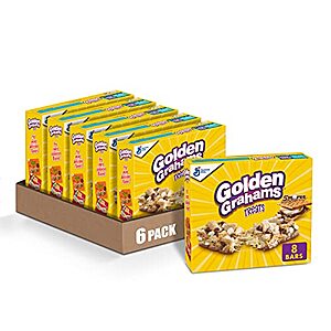 Cereal Treat Bars Golden Grahams S'mores Chocolate Marshmallow, 8.48oz Box (Pack of 6) - $13.45 /w S&S - Amazon