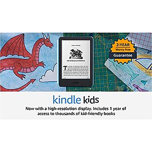 Kindle Kids (2022 release) – 2-year worry-free guarantee - Space Whale - $79.99 + F/S - Amazon