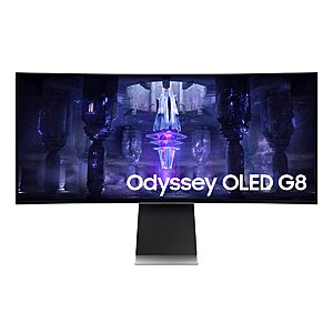 SAMSUNG 34-Inch Odyssey G85SB Series QD-OLED Ultra WQHD Curved Gaming Monitor - $1054.52 + F/S - Amazon