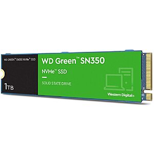 $33.99: 1TB Western Digital WD Green SN350 PCI-Express 3.0 x4 Internal SSD