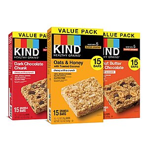 Prime Members: 45-Count 1.2-Oz KIND Healthy Grains Bars (Variety Pack) $13.75 w/ S&S + Free S/H