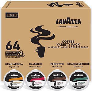 Prime Members: 64-Count Lavazza Coffee K-Cup Pods (Variety Pack) $15.90 w/ S&S + Free S&H