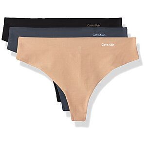 $14.00: Calvin Klein Women's Invisibles Seamless Thong Panties, 3 Pack