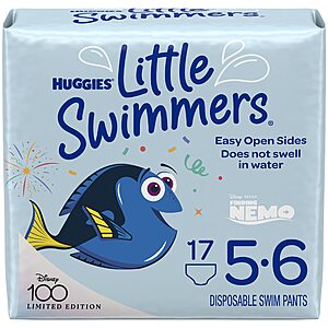$7.49 /w S&S: Huggies Little Swimmers Disposable Swim Diapers, Size 5-6 (32+ lbs), 17 Ct