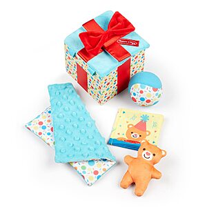 $5.99 (Prime Members): 5-Piece Melissa & Doug Wooden Baby Toy Surprise Gift Box