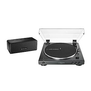 $199.00 (Prime Members): Audio Technica AT-LP60XSPBT-BK Bluetooth Turntable and Speaker Bundle (Black)