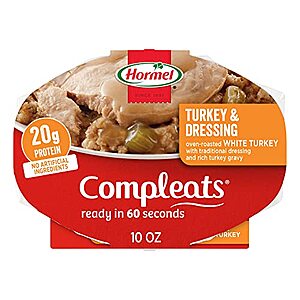 $10.21 /w S&S (Prime Members): HORMEL COMPLEATS Turkey & Dressing Microwave Tray, 10 oz. (6 Pack)