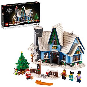 $54.99: 1445-Piece LEGO Icons Santa’s Visit Christmas House Model Building Set 10293